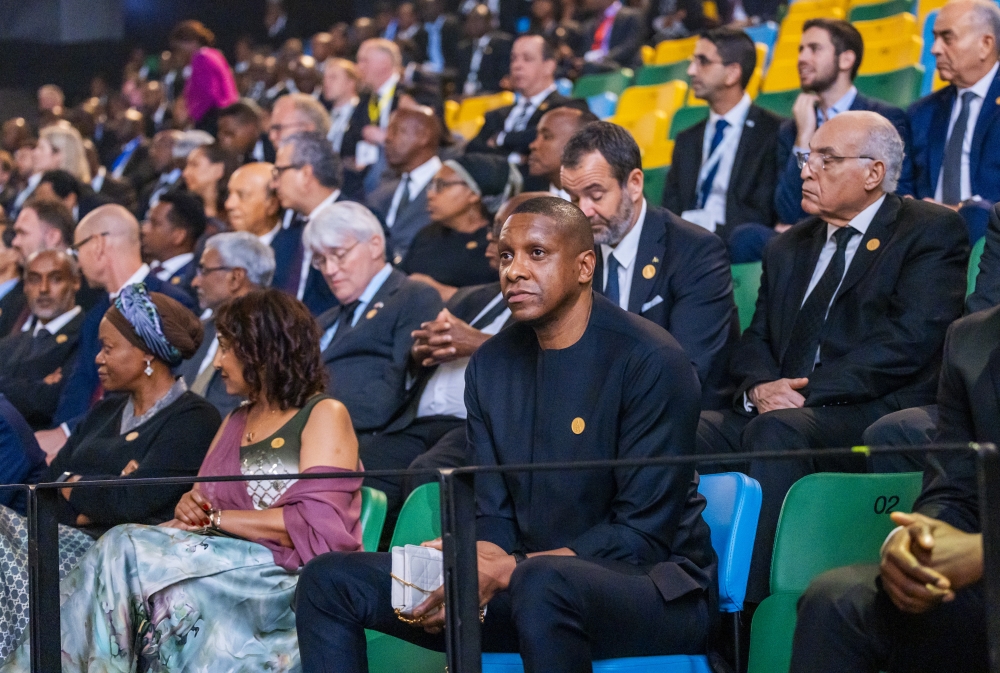Toronto Raptors and Giants of Africa co-founder Masai Ujiri during the commemoration event at BK Arena on Sunday. April 7. Masai has shared a message of solidarity with Rwandans during Kwibuka 30. Photo by Olivier Mugwiza