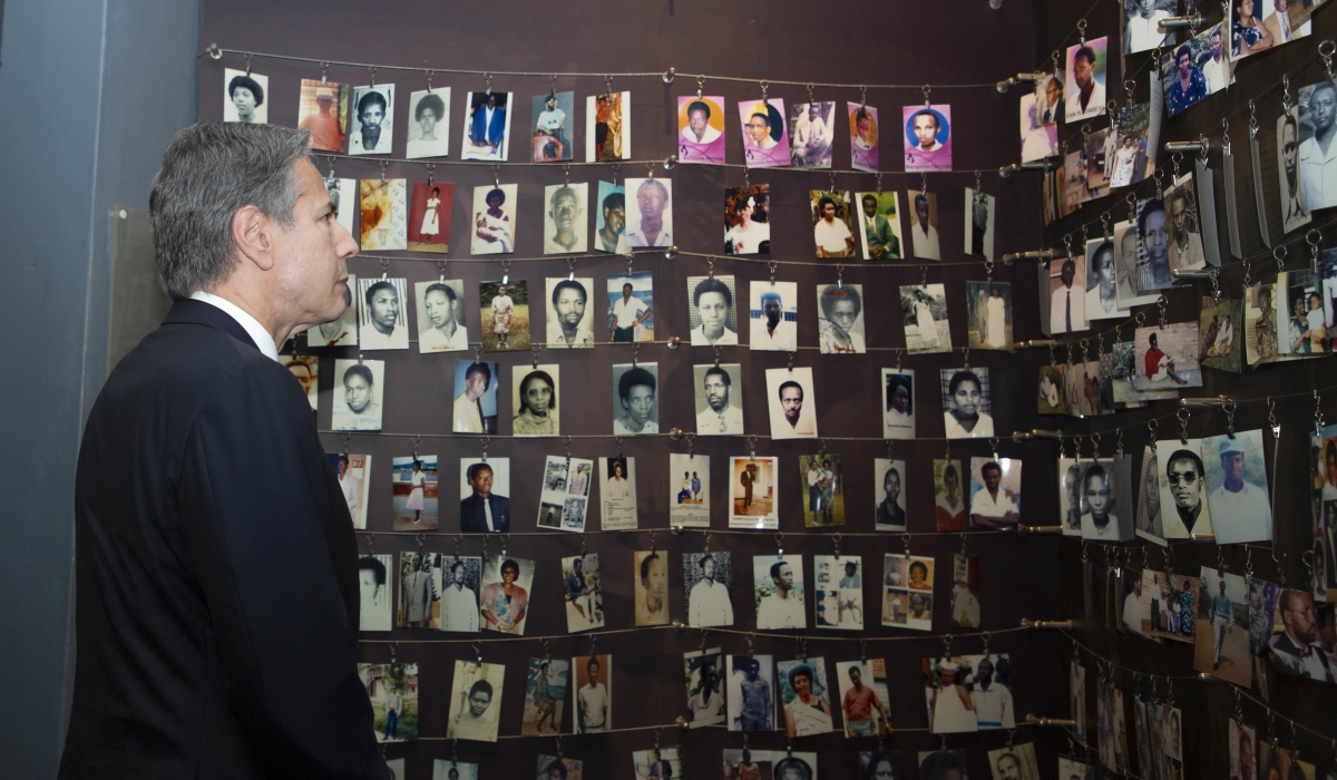 U.S Secretary of State Antony Blinken during a guided tour of Kigali Genocide Memorial during his working visit in Rwanda on August 11, 2022. Photo courtesy