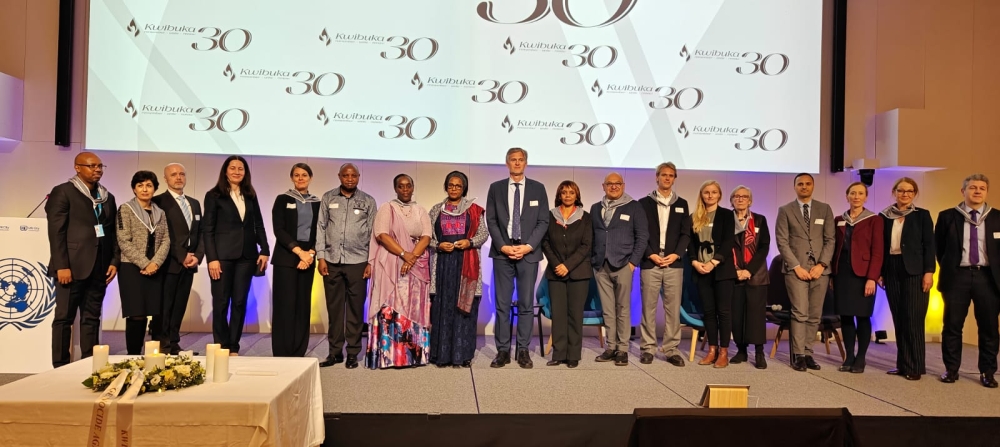 Members of the Diplomatic Corps pose for a group photo during the 30th Commemoration of the 1994 Genocide against the Tutsi in Denmark, on April 8.