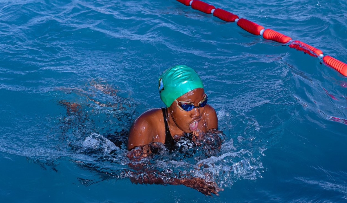 Swimmer Aragsan Mugabo during a past competition in Kigali. The 2024 edition of the Genocide memorial swimming competition will take placeat Gahanga Swimming Pool on April 14. Courtesy