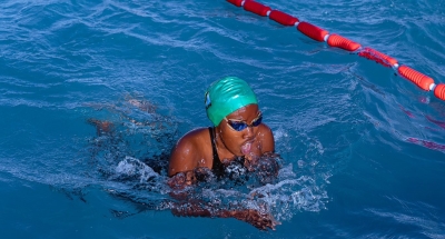 Swimmer Aragsan Mugabo during a past competition in Kigali. The 2024 edition of the Genocide memorial swimming competition will take placeat Gahanga Swimming Pool on April 14. Courtesy