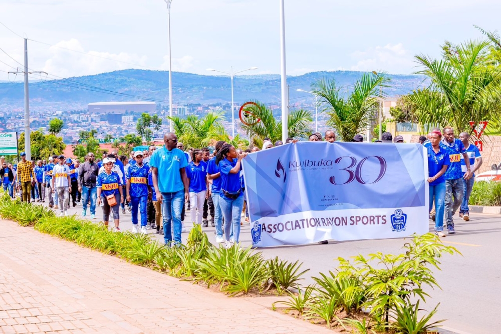 Members of Rayon Sports family on Tuesday, April 9, visited and paid tribute to Tutsi victioms laid to rest at Nyanza Genocide Memorial in Kicukiro District-courtesy 