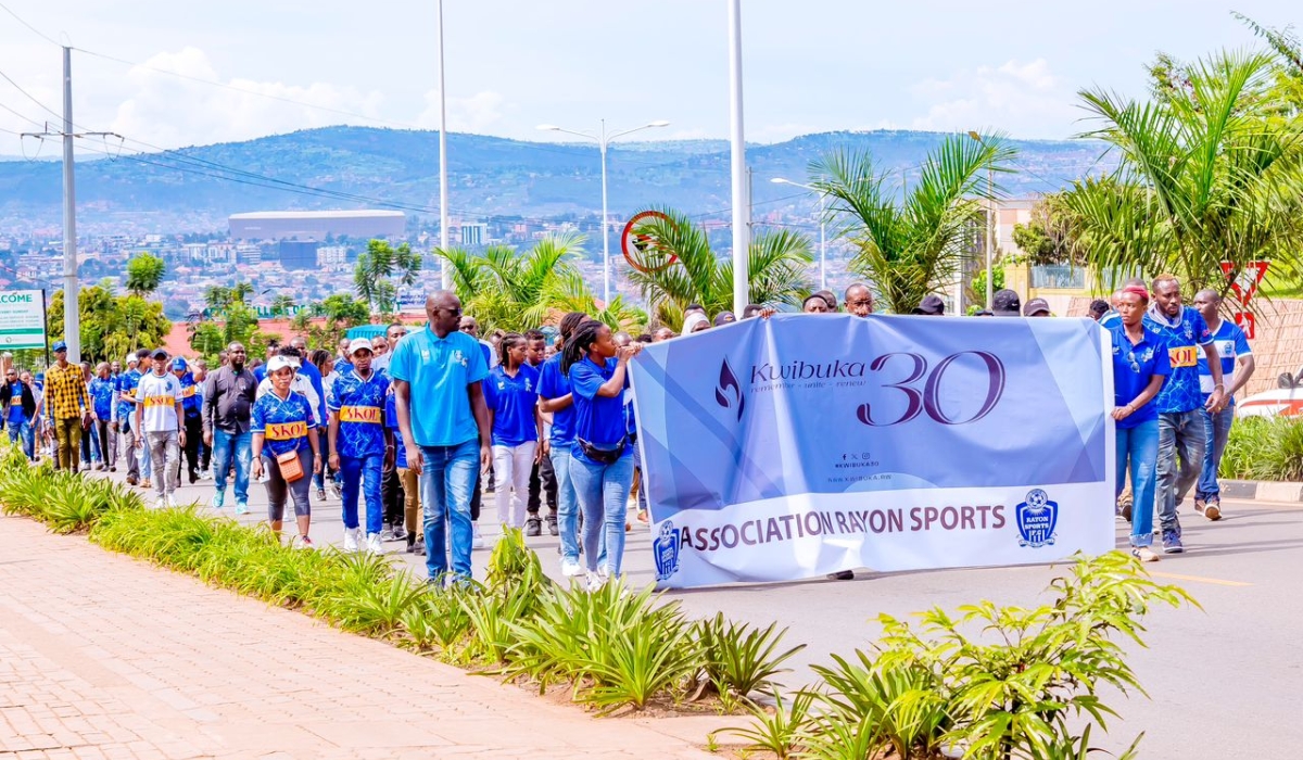 Members of Rayon Sports family on Tuesday, April 9, visited and paid tribute to Tutsi victioms laid to rest at Nyanza Genocide Memorial in Kicukiro District-courtesy 