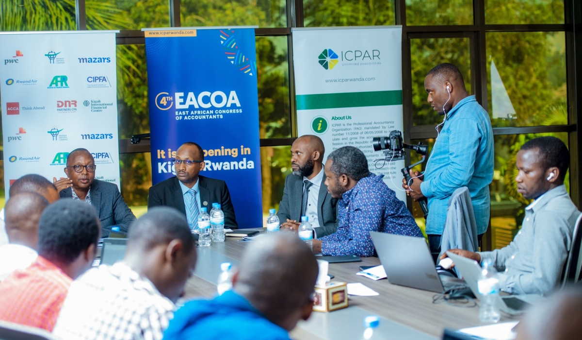 ICPAR officials during a media briefing on the upcoming East African Congress of Accountants (EACOA) slated for April 16-19, in Kigali.