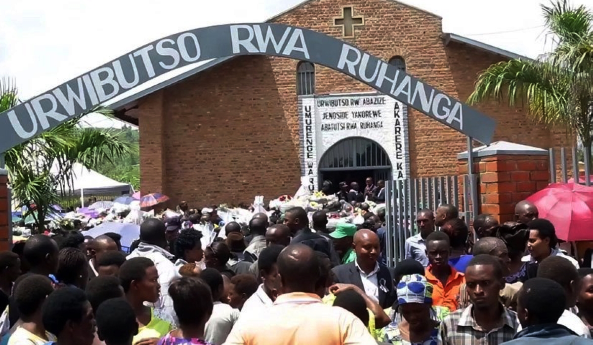 Mourners at Ruhanga Genocide Memorial site, the former Anglican Church in  Rusororo sector in Gasabo district. File