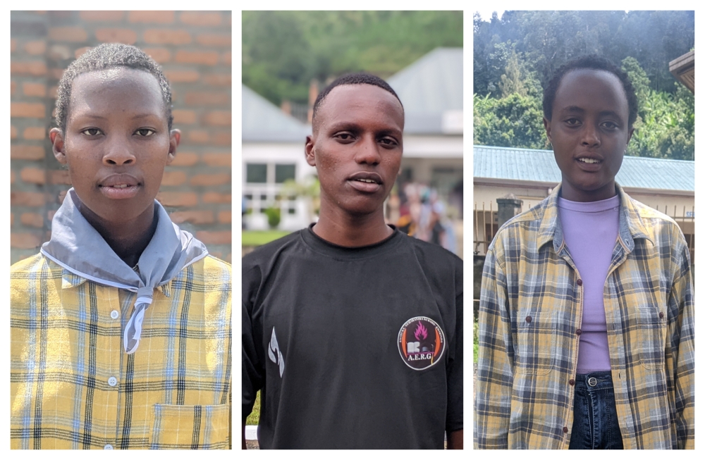 L-R: Dianne Umulisa, Patrick Nshimiyimana and Sonia Mutoni are some of the youth who have pledged to fight Genocide ideology on social media platforms like Facebook and Youttube. Photos/Germain Nsazimana 