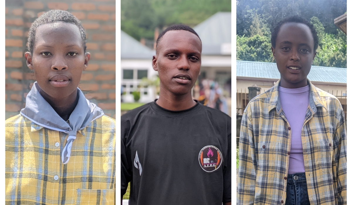 L-R: Dianne Umulisa, Patrick Nshimiyimana and Sonia Mutoni are some of the youth who have pledged to fight Genocide ideology on social media platforms like Facebook and Youttube. Photos/Germain Nsazimana 