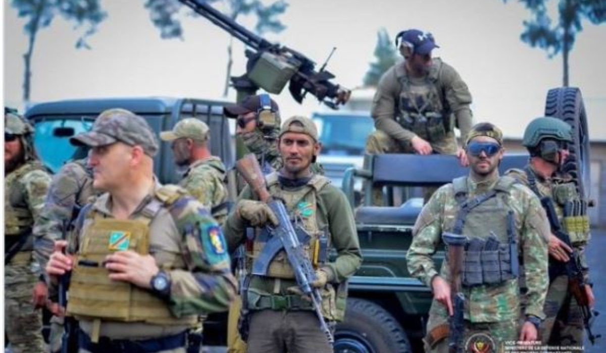 Some of the hundreds of eastern European mercenaries who deployed to DR Congo in 2022 to train the country&#039;s armed forces in the fight against the M23 rebels. Reports say that up to 2,000 mercenaries from eastern Europe are in the region to help the Congolese army coalition in fighting the M23 rebels.