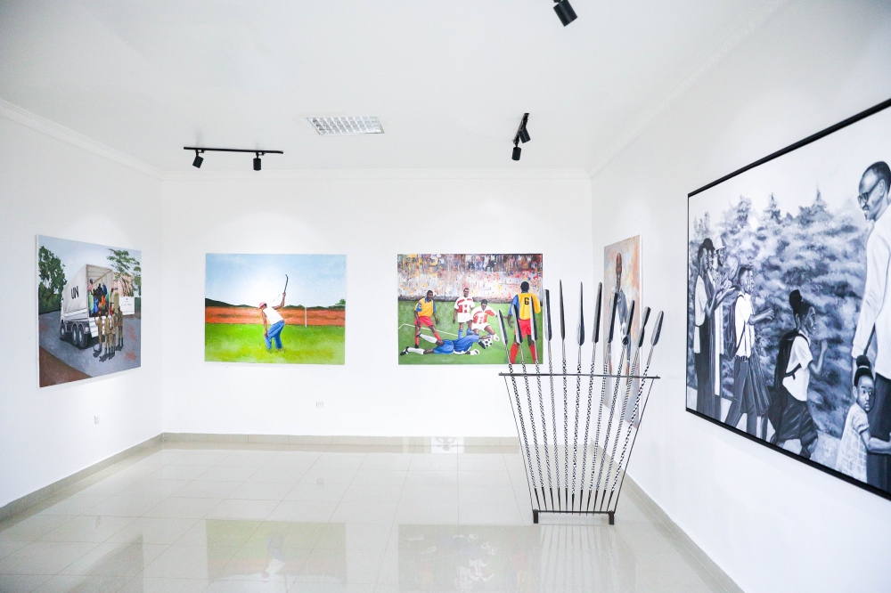 Some of the artworks that were displayed at the exhibition. Photos by Dan Gatsinzi