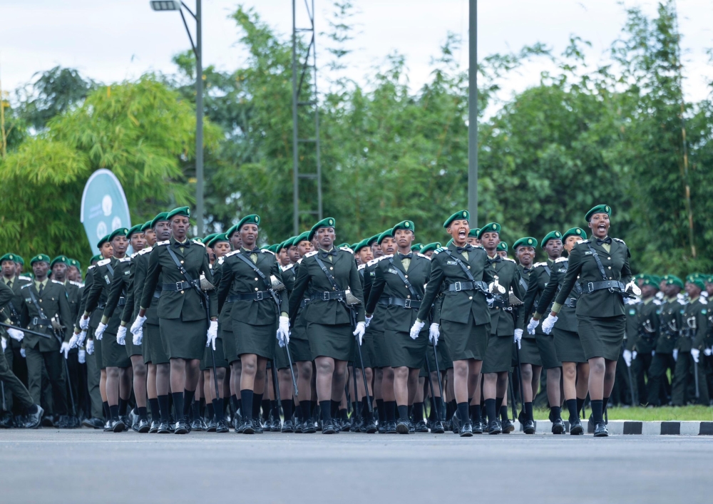 Newly commissioned officer cadets during a parade at Rwanda Military Academy-Gako on Monday, April 15. Photo by Village Urugwiro