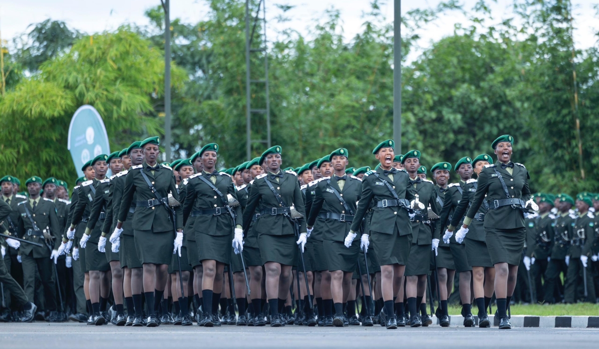 Newly commissioned officer cadets during a parade at Rwanda Military Academy-Gako on Monday, April 15. Photo by Village Urugwiro