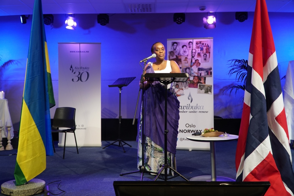 Ambassador Diane Gashumba delivers remarks during the event