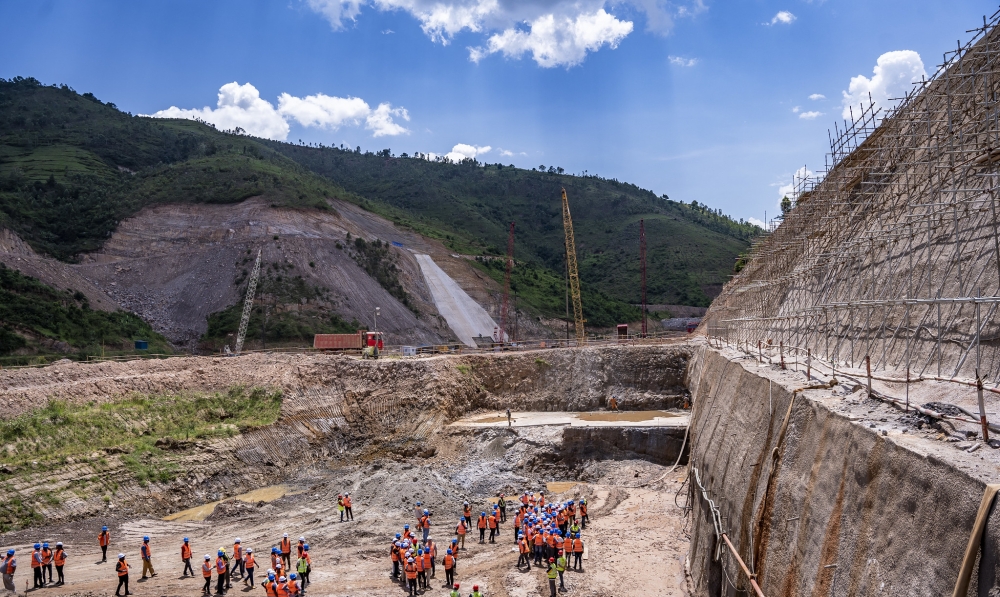 Engineers during a study tour at the ongoing construction activities of Nyabarongo Hydropower plant. Photo by Emmanuel Dushimimana