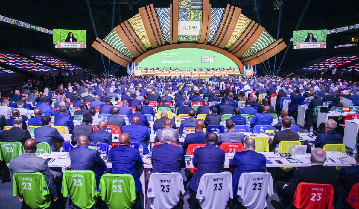 Delegates during FIFA General Assembly at BK Arena in Kigali on March 16, 2023. Photo by Olivier Mugwiza