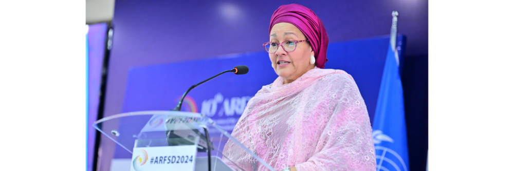 Amina Mohammed, the UN Deputy Secretary-General, speaking at the opening of the tenth Africa Regional Forum on Sustainable Development (ARFSD-10) in Addis Ababa, Ethiopia, on April 23.