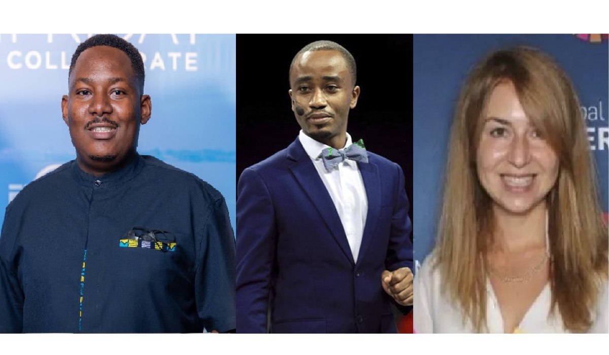 (L-R) Remy Muhire,from Pindo, Angelo Gitego, the Chief Executive at Xana Health (former Ivuriro Tech) and Angela Homsi, the Angaza Capital president. Courtesy