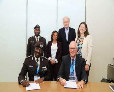 Rwanda Correctional Services, Commissioner General Evariste Murenzi and ICPA President Peter Severin during the signing of an MoU to allow Rwanda to host the 27th ICPA AGM Annual General Meeting and Conference to be held in Rwanda In October 2025. Courtesy