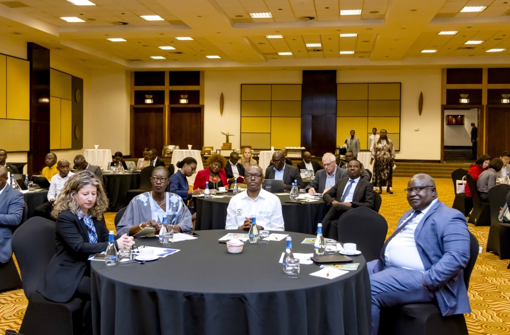 Delegates follow a presentation during the National Investment Forum of the Hand-in-Hand Initiative, which was held on April 23 in Kigali. Courtesy