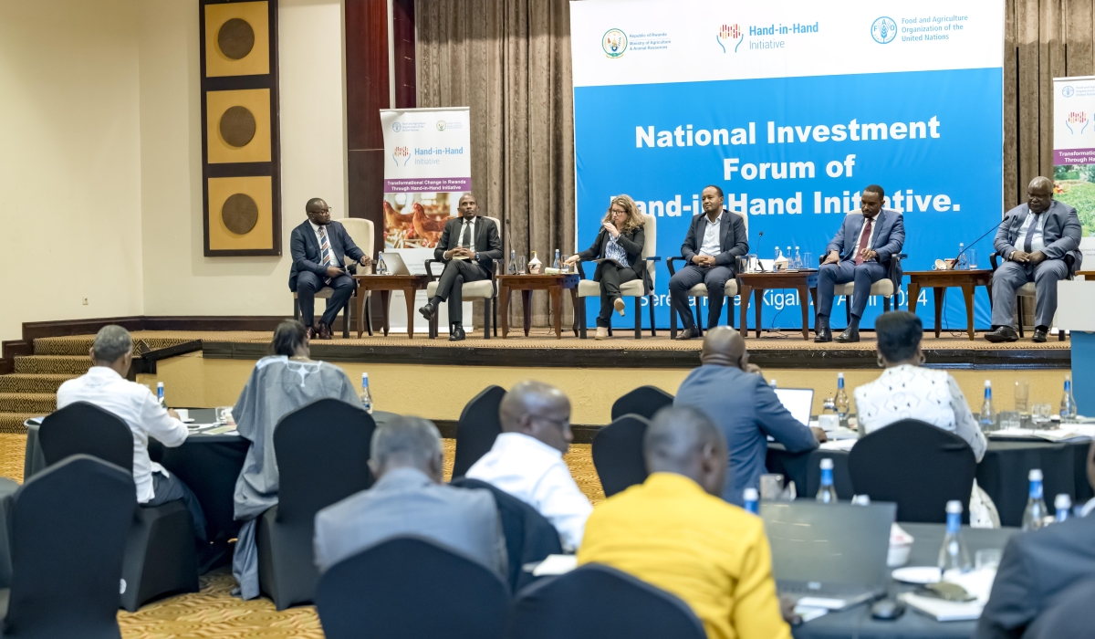 Delegates follow panelists during the National Investment Forum of the Hand-in-Hand Initiative, which was held on April 23 in Kigali. Courtesy