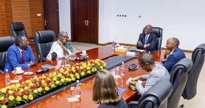 Prime Minister Dr Edouard Ngirente meets members of the Multilateral Initiative on Malaria (MIM) society in Kigali on Friday, April 26 . Courtesy