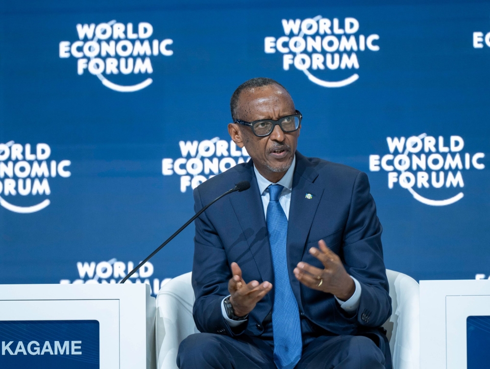 President Paul Kagame speaks during the World Economic Forum&#039;s opening plenary session on the “New Vision for Global Development” on Sunday, April 28. Photo by Village Urugwiro