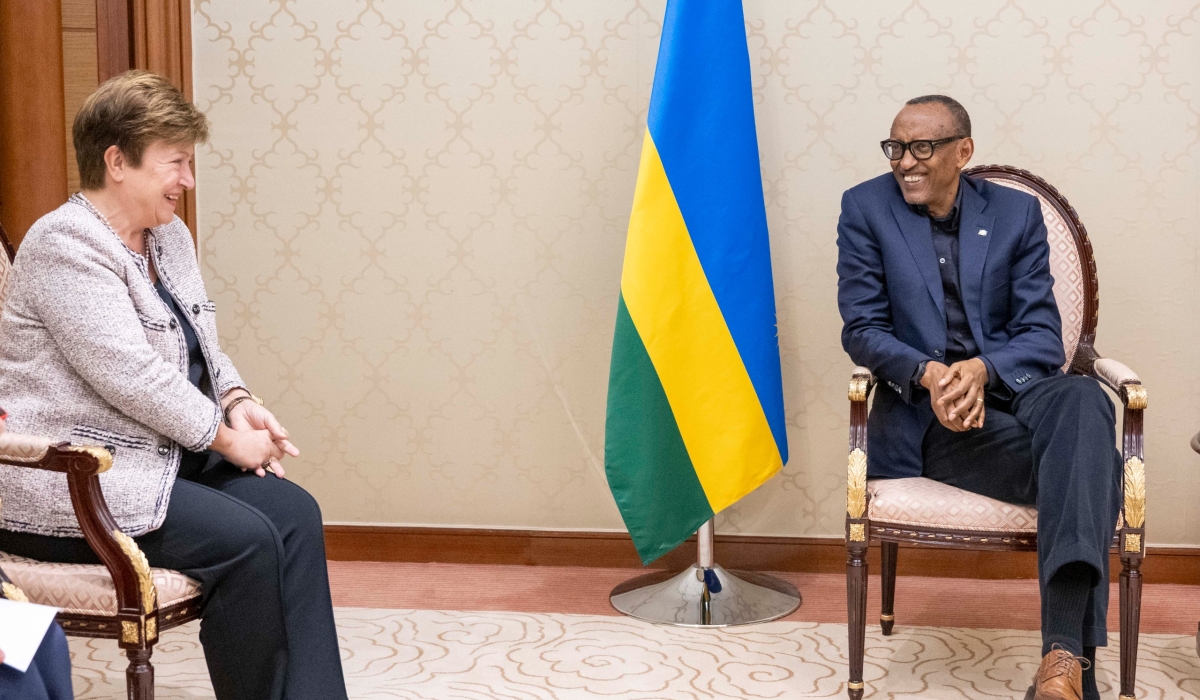 President Paul Kagame met with Kristalina Georgieva, the Managing Director of the International Monetary Fund (IMF) on Sunday, April 28 for a discussion on the fruitful collaboration between Rwanda and the IMF. Photo_Village Urugwiro 