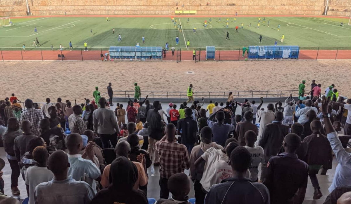 Etoile de l&#039;Est supporters celebrate as their side beat Marine FC 1-0 at Ngoma Stadium on Sunday, April 28. Courtesy