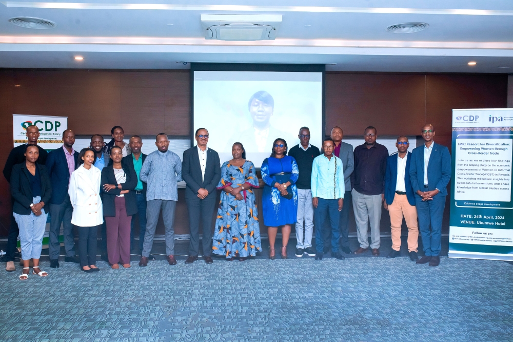 Officials and participants pose for a group photo after the workshop in Kigali on Friday, April 26. All photos by Emmanuel Dushimimana