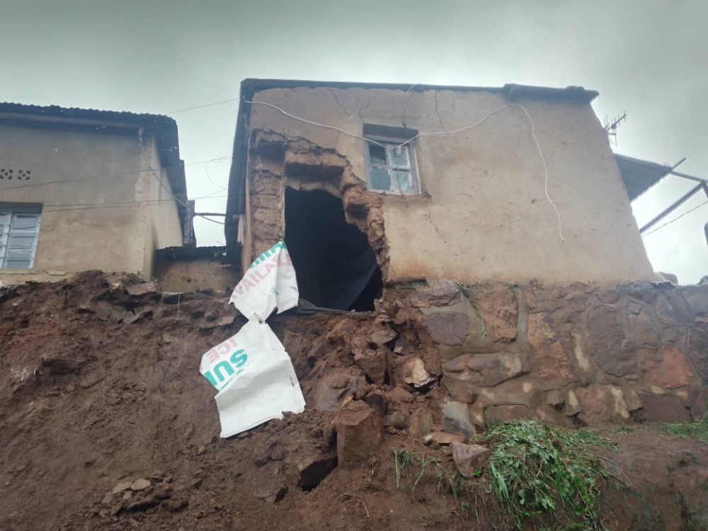 A scene of the tragedy  where heavy reains caused houses to collapse  in Ngara Cell, in Bumbogo Sector, Gasabo District. Courtesy