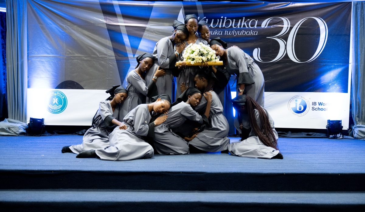 Green Hills Academy (GHA) students performing a play during the school’s commemoration of the 1994 Genocide against the Tutsi in Rwanda, on Friday, April 26.