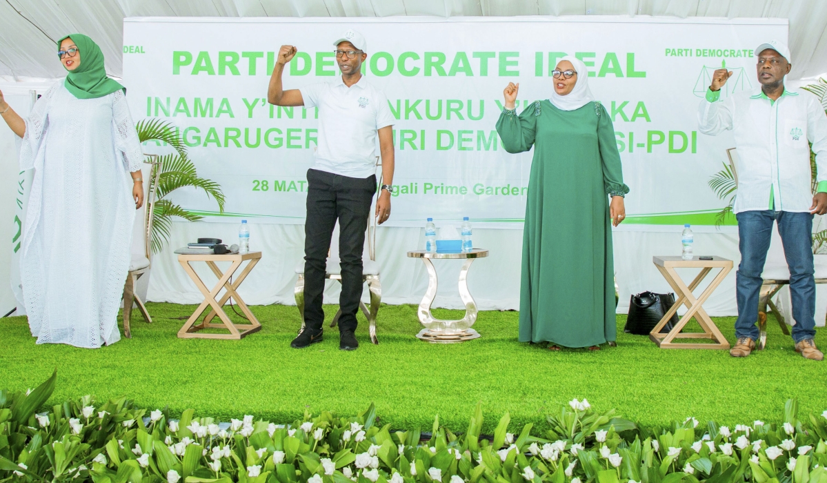 The Ideal Democratic Party leaders  during the party congress in Kigali on Sunday April 28. Courtesy