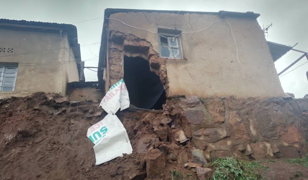 A scene of the tragedy  where heavy reains caused houses to collapse  in Ngara Cell, in Bumbogo Sector, Gasabo District. Courtesy