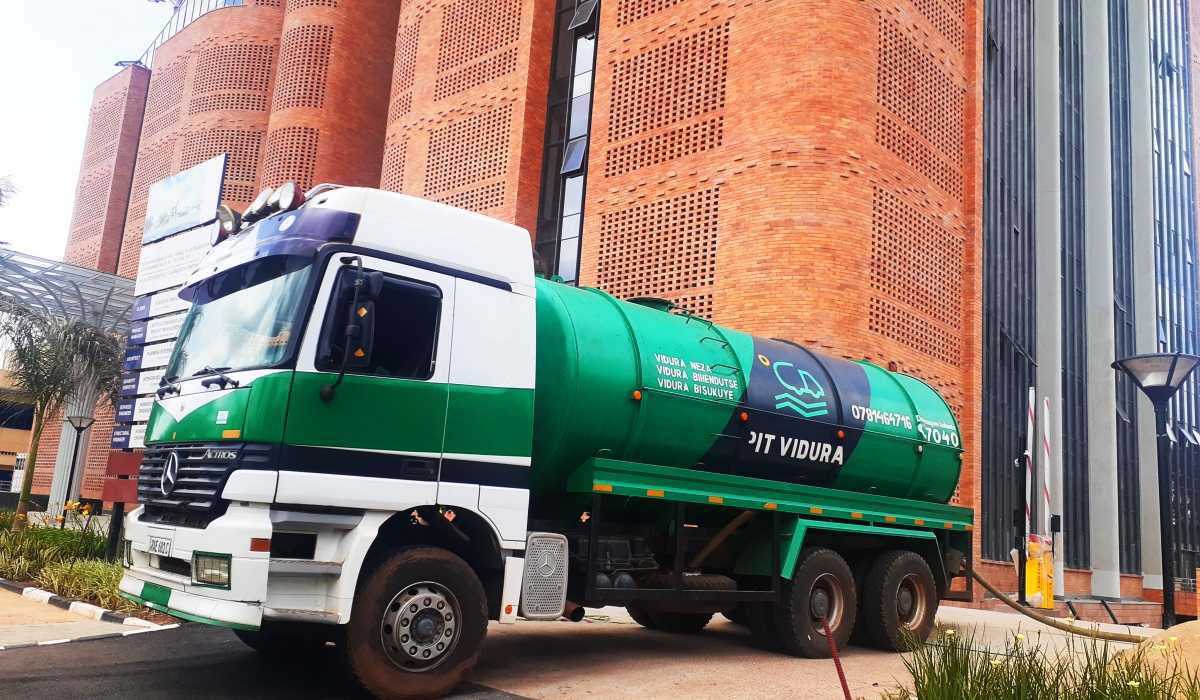 A sewage suction truck on duty in Kigali. File