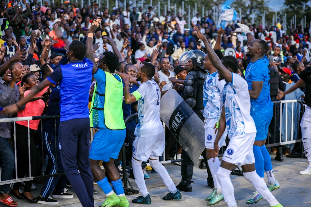 Police Fc supporters cheer on players as they netted the second goal