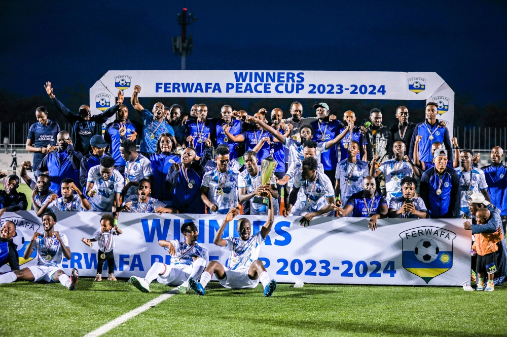 Police FC beat Bugesera FC 2-1 in a keenly contested final on Wednesday, May 1, to win the 2023/24 Peace Cup, their first since 2015. Police FC beat Bugesera FC 2-1 in a keenly contested final on Wednesday, May 1, to win the 2023/24 Peace Cup, their first since 2015.
