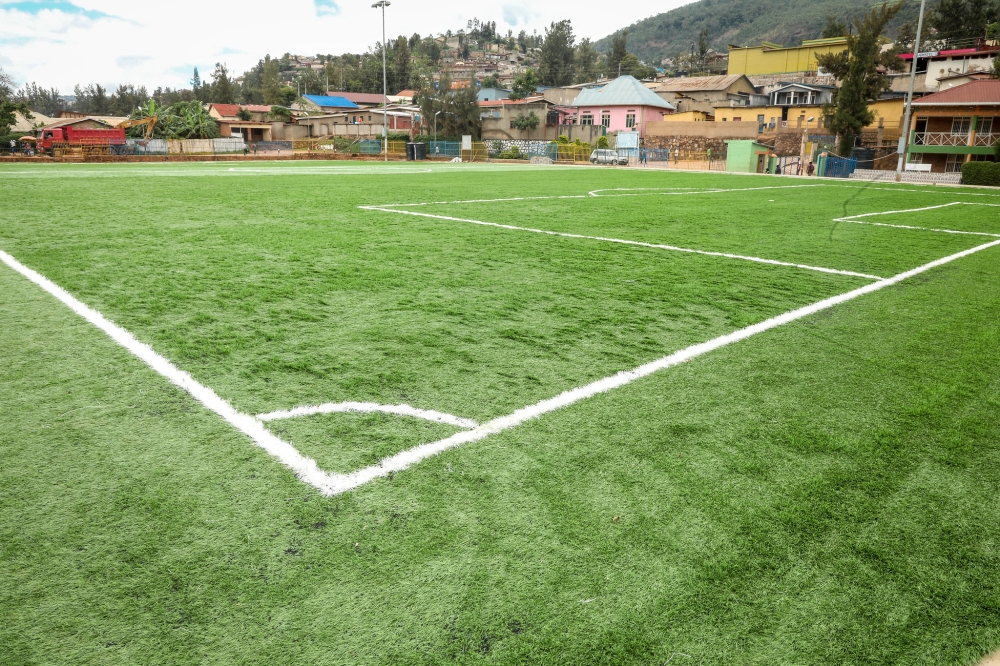 The newly revamped Kimisagara football pitch that will cost at least Rwf24o million upon completion. Photos by Craish Bahizi