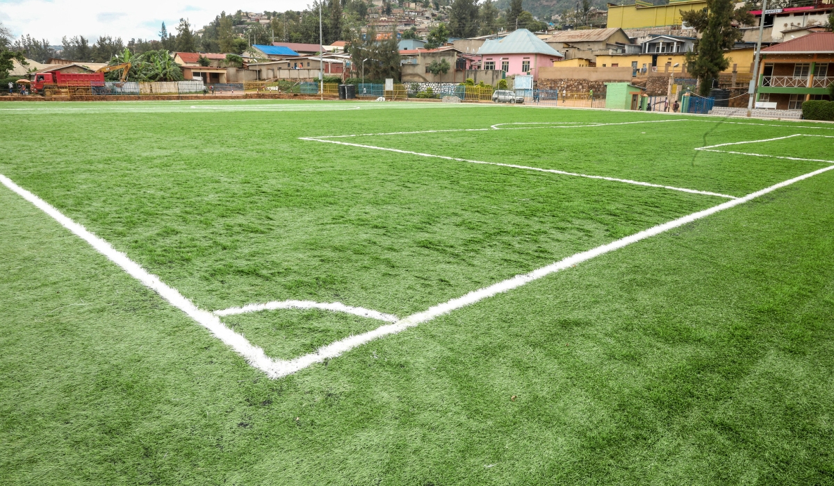 The newly revamped Kimisagara football pitch that will cost at least Rwf24o million upon completion. Photos by Craish Bahizi