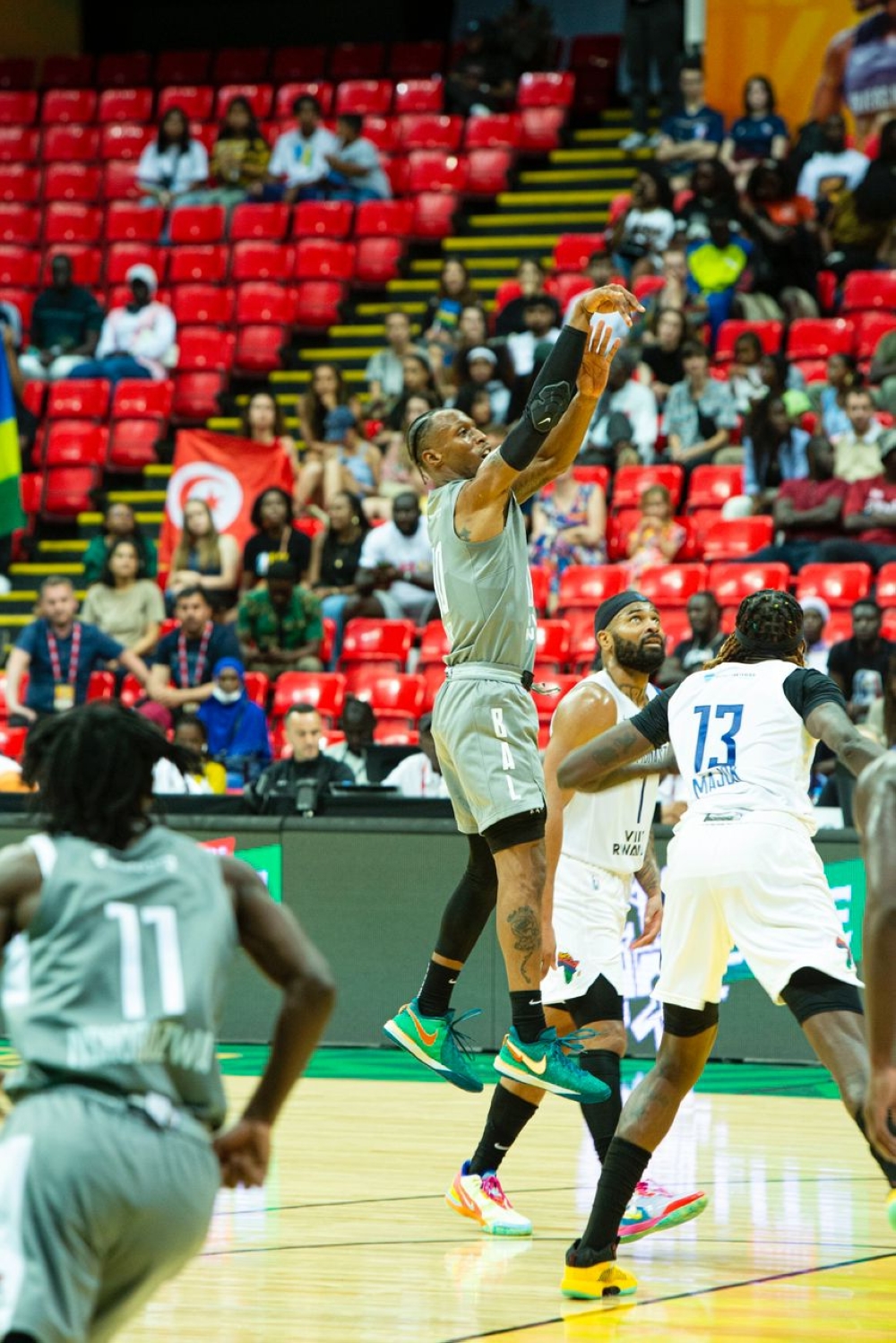 Rwandan-American point guard Adonis Filer in action during the game