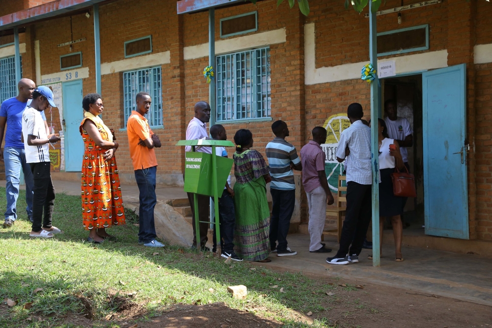 Voters queueing for casting their votes during the parliamentary elections in 2018. Sam Ngendahimana