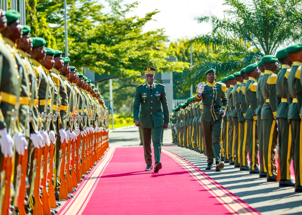 Gen Mbaye Cissé, the Chief of the General Staff of the Armed Forces of Senegal, arrives at Rwanda Defence Force (RDF) Headquarters for an official visit on  May 6. Courtesy