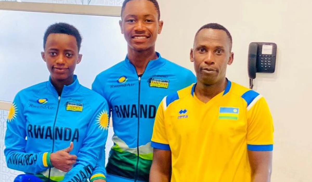 Djazila Mwamikazi and Kevin Nshutiraguma and Coach Nathan Byukusenge have arrived in Morocco. Courtesy