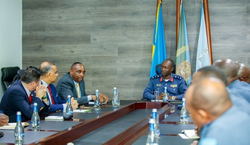 A delegation from the United Nations, led by Michael Mulinge Kitivi, the Director of the Uniformed Capability Support Division, visited the Rwanda Air Force Headquarters, on Monday, May 13, and was received by Brig Gen Geoffrey Gasana, the Deputy Air Force Chief of Staff.