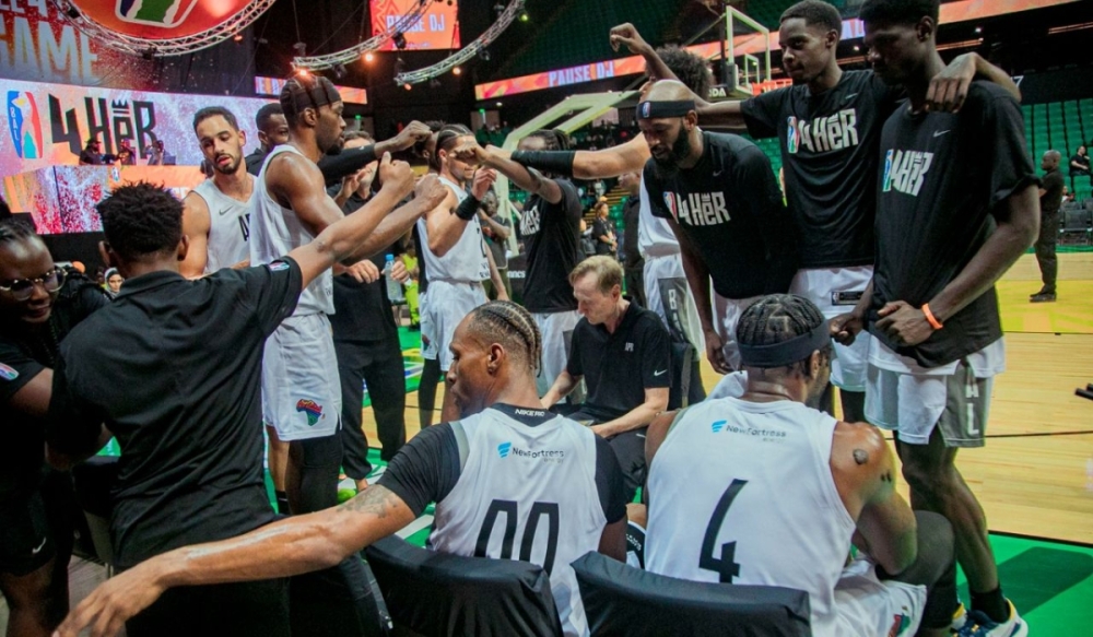 APR BBC players follow the head coach&#039;s instructions during their game against Nigeria&#039;s Rivers Hoopers at the Dakar Arena in Senegal. File