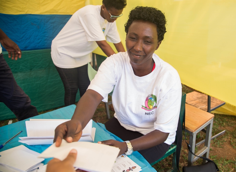 National Electoral Commission volunteers during the previous elections in 2017.  On Friday, May 17, NEC will officially start receiving candidature submissions. Sam Ngendahimana