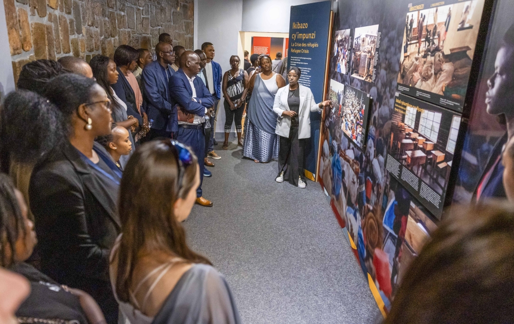 Africa Global Logistics staff and management during a guided tour of the Kigali Genocide Memorial  to pay tribute to victims of the Genocide on May 15. Photos by Olivier Mugwiza