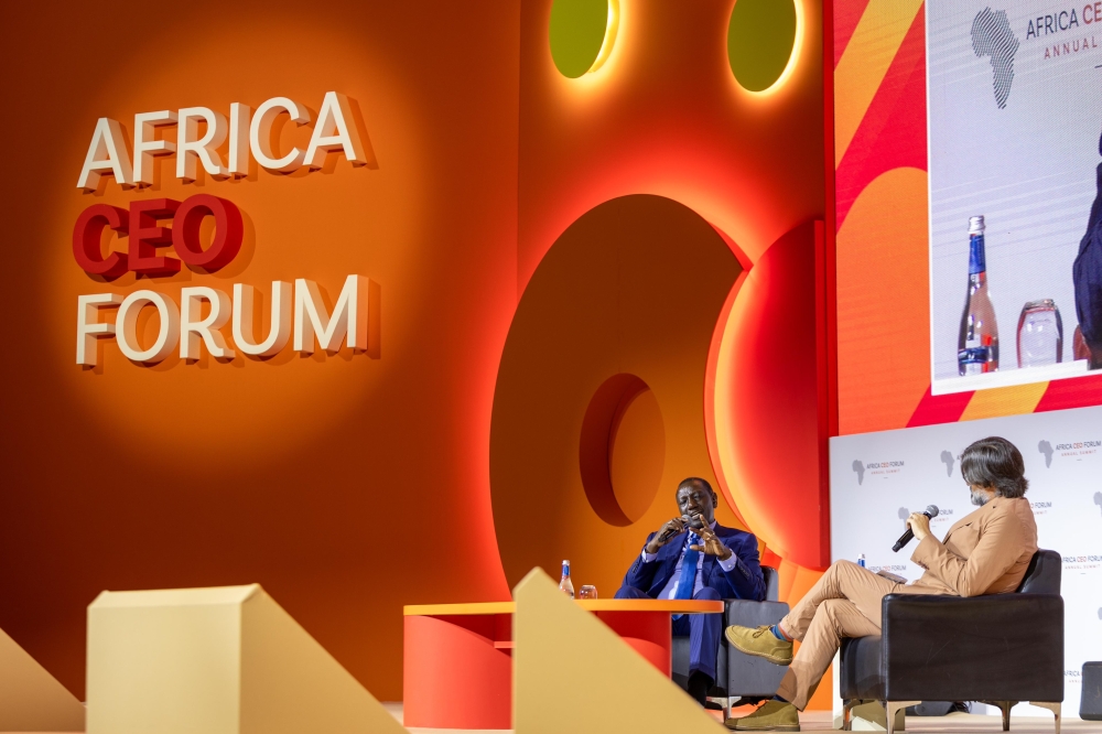 President William Ruto of Kenya speaks at the panel during the Africa CEO Forum. Courtesy.