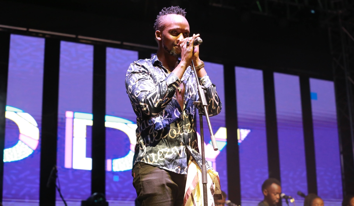 Rwandan artiste Meddy during a performance in Kigali. Photo by Craish Bahizi