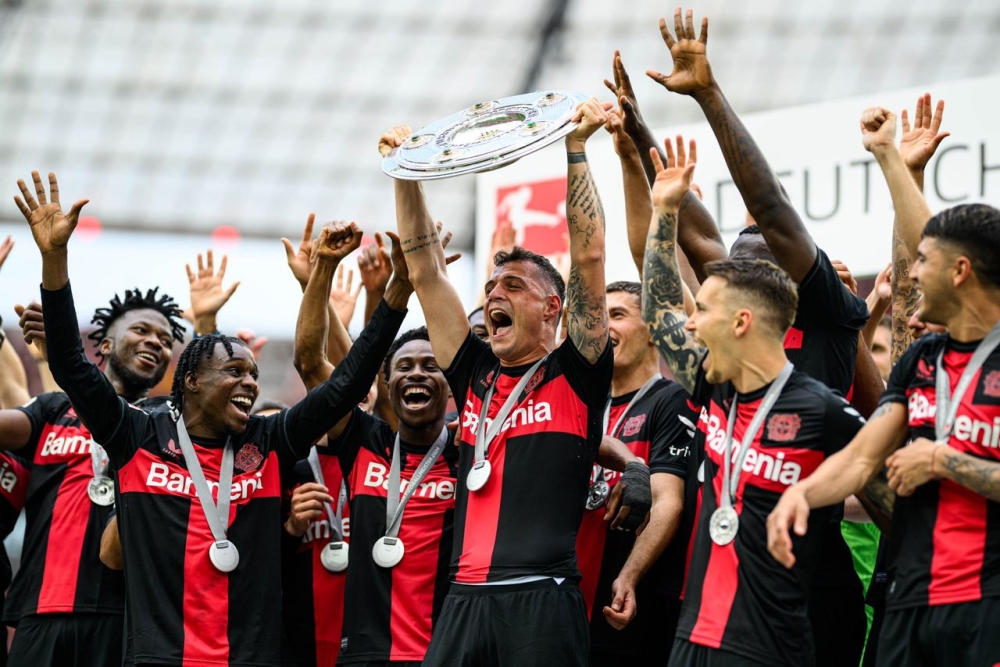 Bayer Leverkusen were crowned Bundesliga champions after Saturday&#039;s 2-1 win over Augsburg saw them finish the league season unbeaten-Courtesy 