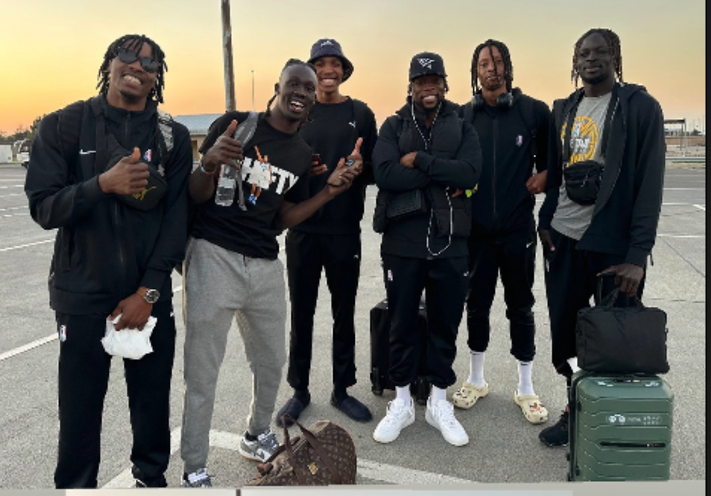 Cape Town Tigers players on their arrival at Kigali International Airport.