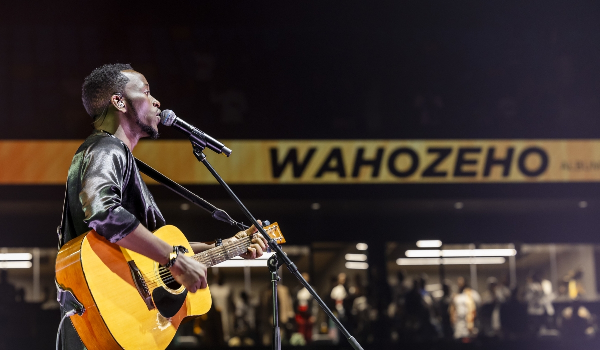 Gospel artiste Chryso Ndasingwa during his Wahozeho album launch in a fully attended show at BK Arena on May 5. Photos by Olivier Mugwiza